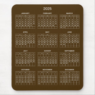 Tapis De Souris Calendrier 2025 simple mais élégant   Tapis de sou