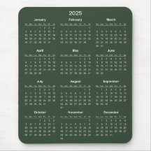 Calendrier 2025 simple mais élégant | Tapis de sou