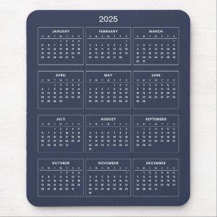 Tapis De Souris Calendrier 2025 simple mais élégant Tapis de sou