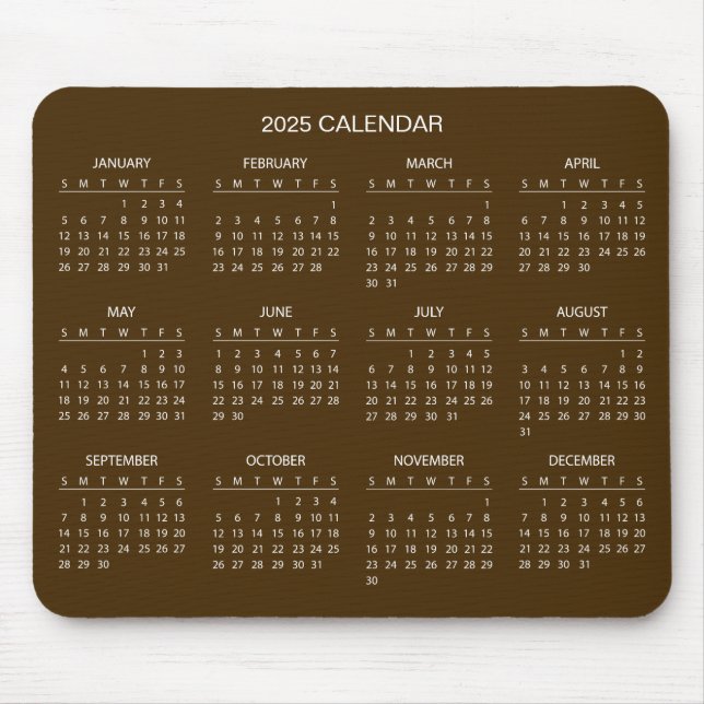 Tapis De Souris Calendrier 2025 simple mais élégant | Tapis de sou (Devant)