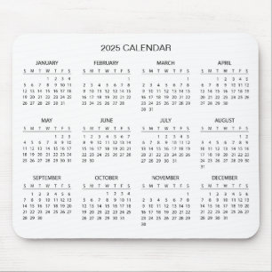 Tapis De Souris Calendrier 2025 simple mais élégant   Tapis de sou
