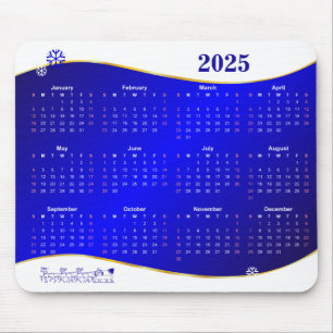 Tapis De Souris Calendrier 2025 sur le pavé de souris arrière - pl