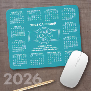 Tapis De Souris Calendrier 2026 avec logo, Informations de contact