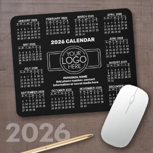 Tapis De Souris Calendrier 2026 avec logo, Informations de contact