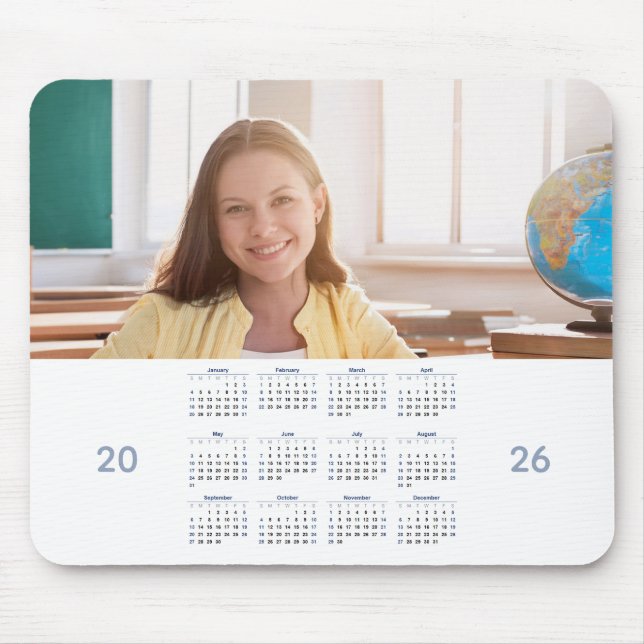 Tapis De Souris Calendrier 2026 avec photo personnalisée (Devant)