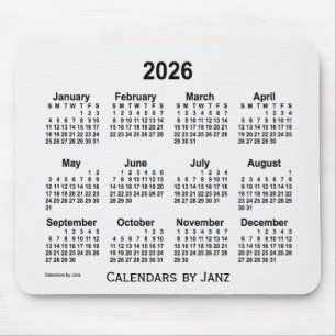 Tapis De Souris Calendrier 2026 de la fumée blanche par Janz Mouse