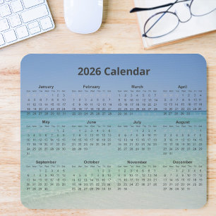 Tapis De Souris Calendrier 2026 de photographie de plage magnifiqu
