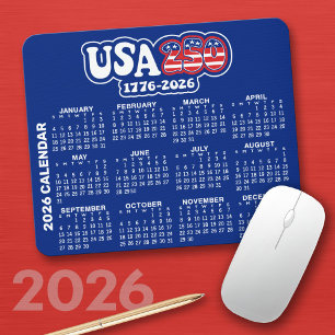 Tapis De Souris Calendrier 2026 - Esprit de 76 - USA 250 d'Amériqu