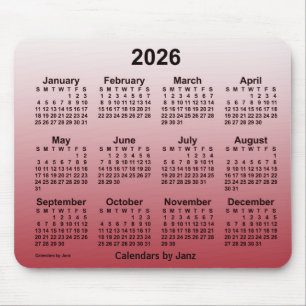 Tapis De Souris Calendrier 2026 Faded Cherry par Janz Mouse Pad