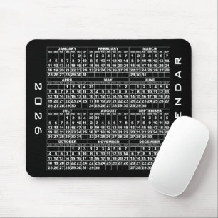 Tapis De Souris Calendrier 2026 Mousepad noir