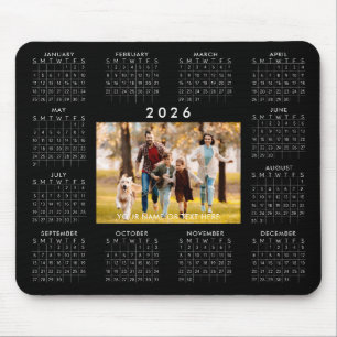 Tapis De Souris Calendrier 2026 Une Photo Personnalisé Couleurs Pe