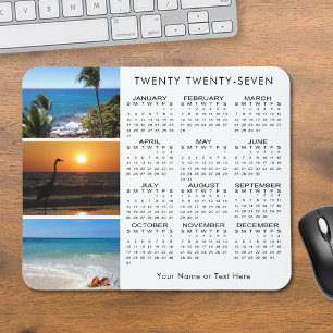Tapis De Souris Calendrier 2027 3 Photo Personnalisé Couleur Perso