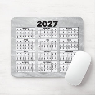 Tapis De Souris Calendrier 2027 Acier Brossé Abstrait Ondulé