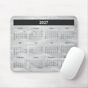 Tapis De Souris Calendrier 2027 Acier Brossé Abstrait Ondulé