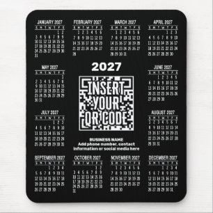 Tapis De Souris Calendrier 2027 avec code QR d'informations de con