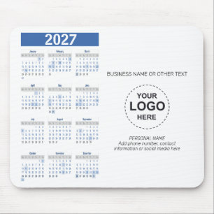 Tapis De Souris Calendrier 2027 avec logo, Coordonnées