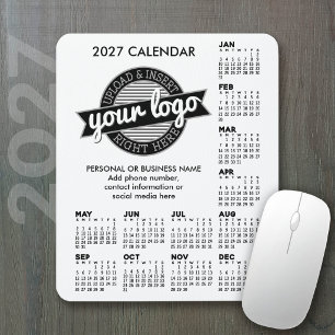 Tapis De Souris Calendrier 2027 avec logo Coordonnées