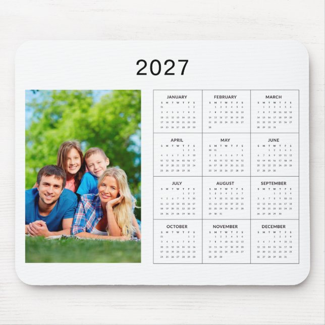 Tapis de souris calendrier 2027 avec votre propre  (Devant)