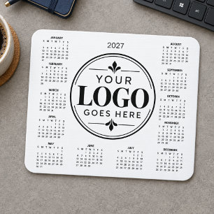 Tapis De Souris Calendrier 2027 de logo d'entreprise personnalisé