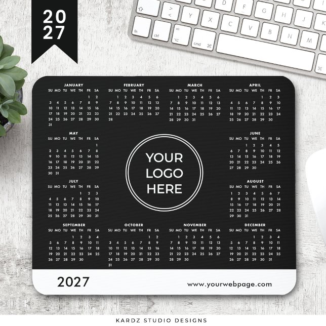 Tapis de souris Calendrier 2027 Logo Noir (Créateur téléchargé)