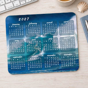 Tapis De Souris Calendrier 2027 Photo de Vagues Océaniques d'Été