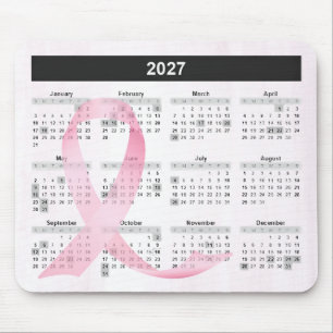Tapis De Souris Calendrier 2027 Ruban Rose