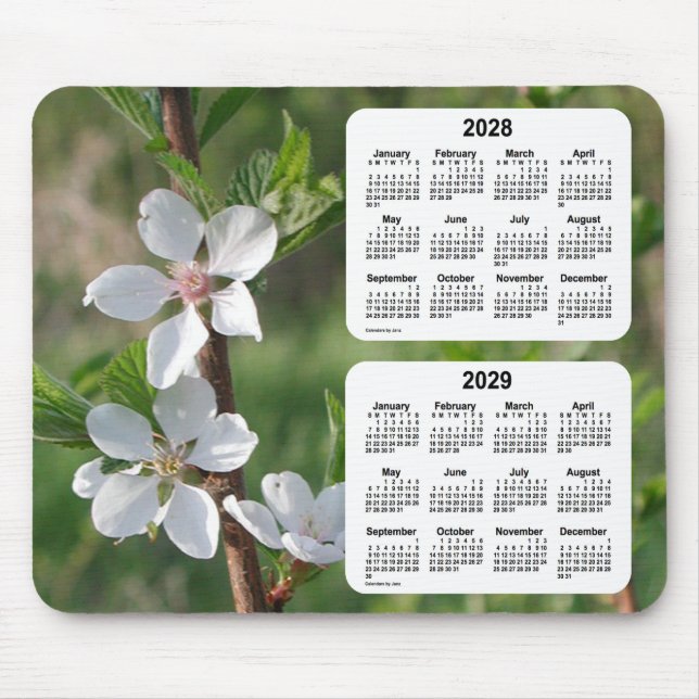 Tapis De Souris Calendrier 2028-2029 de Dogwood par Janz (Devant)