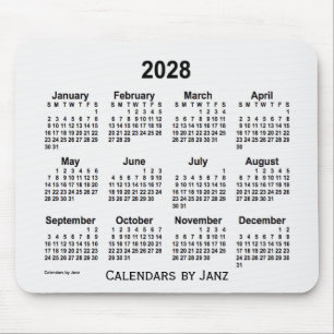 Tapis De Souris Calendrier 2028 de la fumée blanche par Janz Mous