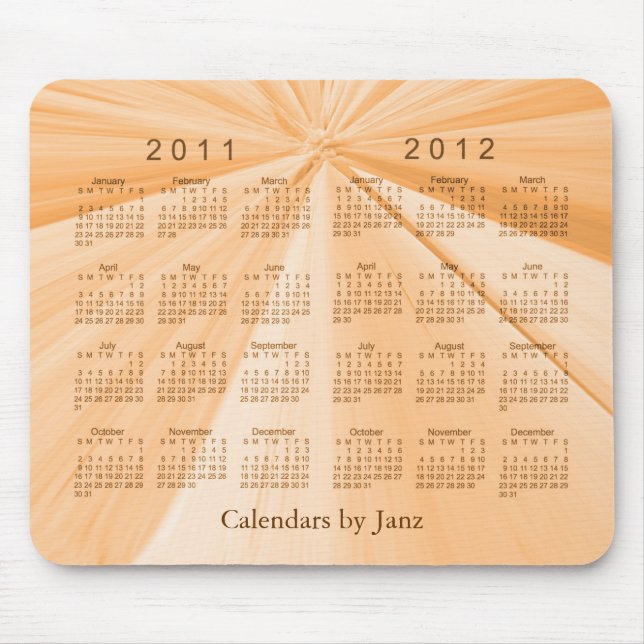 Tapis De Souris Calendrier 2 Ans 2011-2012 (Devant)