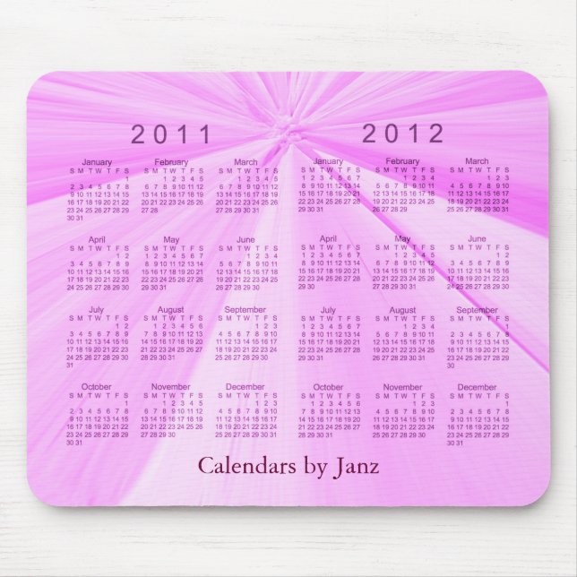 Tapis De Souris Calendrier 2 Ans 2011-2012 (Devant)