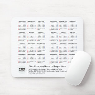 Tapis De Souris Calendrier 2 Ans 2026 - 2027 Cadeau d'entreprise D