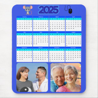 Tapis De Souris Calendrier 2 Portrait Photo Personnalisé