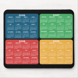 Tapis De Souris Calendrier 4 ans couleurs primaires