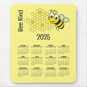 Tapis De Souris Calendrier abeille et peigne de miel 2025