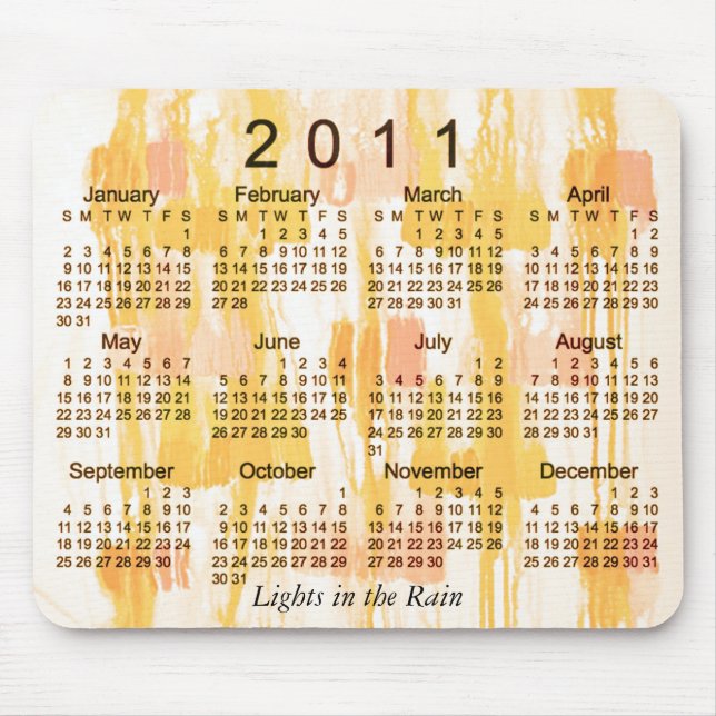Tapis De Souris Calendrier Abstrait 2011 (Devant)
