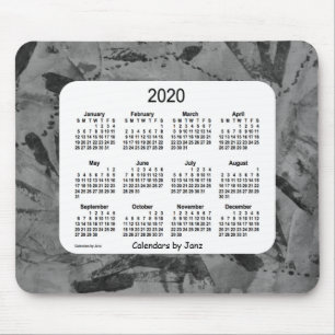 Tapis De Souris Calendrier Abstrait d'art noir 2020 par Janz