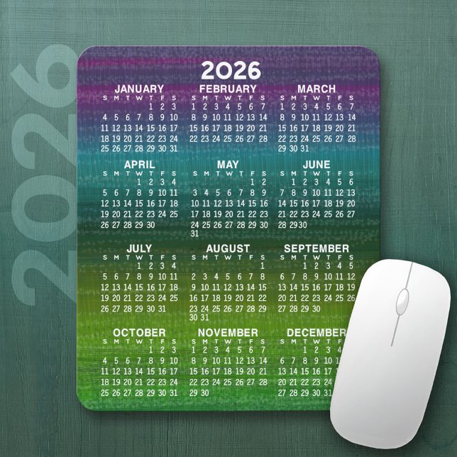 Tapis De Souris Calendrier Abstrait moderne vertical (2026 Calendar on a Mousepad)