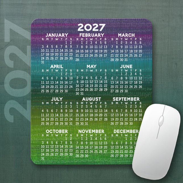 Tapis De Souris Calendrier Abstrait Moderne Vertical 2027 (2027 Calendar Mousepad)