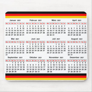 Tapis De Souris Calendrier allemand 2021