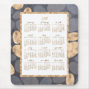 Tapis De Souris Calendrier annuel 2017 Mouse Gold Foil Dark Grey