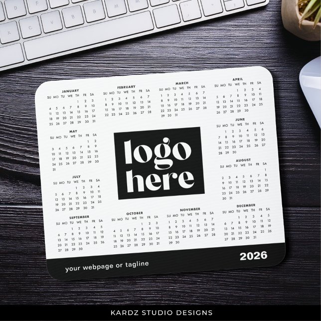 Tapis de souris Calendrier annuel 2026 Logo Entrep (Créateur téléchargé)
