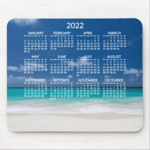Tapis De Souris Calendrier annuel de plage 2022 Mousepads Ajouter 