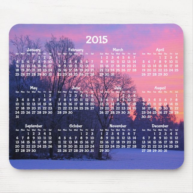 Tapis De Souris Calendrier annuel personnalisé 2015 Pads souris hi (Devant)