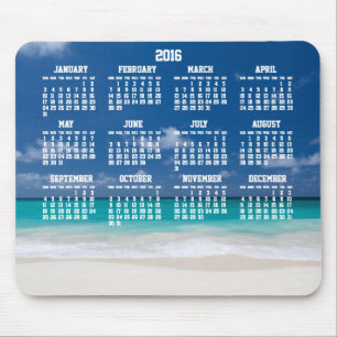 Tapis De Souris Calendrier annuel personnalisé 2016 Mouse Pad Beac
