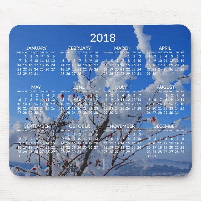Tapis De Souris Calendrier annuel personnalisé 2018 Pads souris hi (Devant)