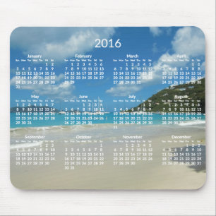 Tapis De Souris Calendrier Annuel Plage 2016 Mousepads Ajouter Pho