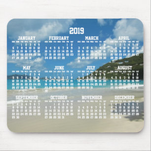 Tapis De Souris Calendrier Annuel Plage 2019 Pads Souris