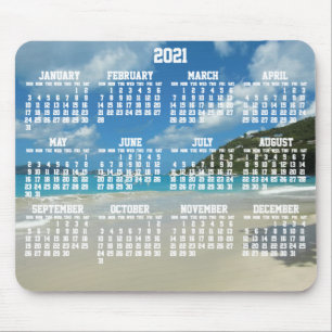 Tapis De Souris Calendrier Annuel Plage 2021 Pads Souris
