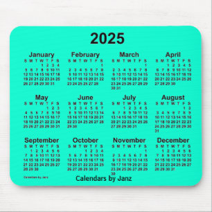 Tapis De Souris Calendrier Aquamarine 2025 par Janz Mouse Pad