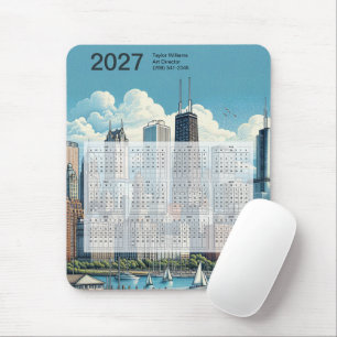 Tapis De Souris Calendrier Architecture de la skyline de Chicago 2